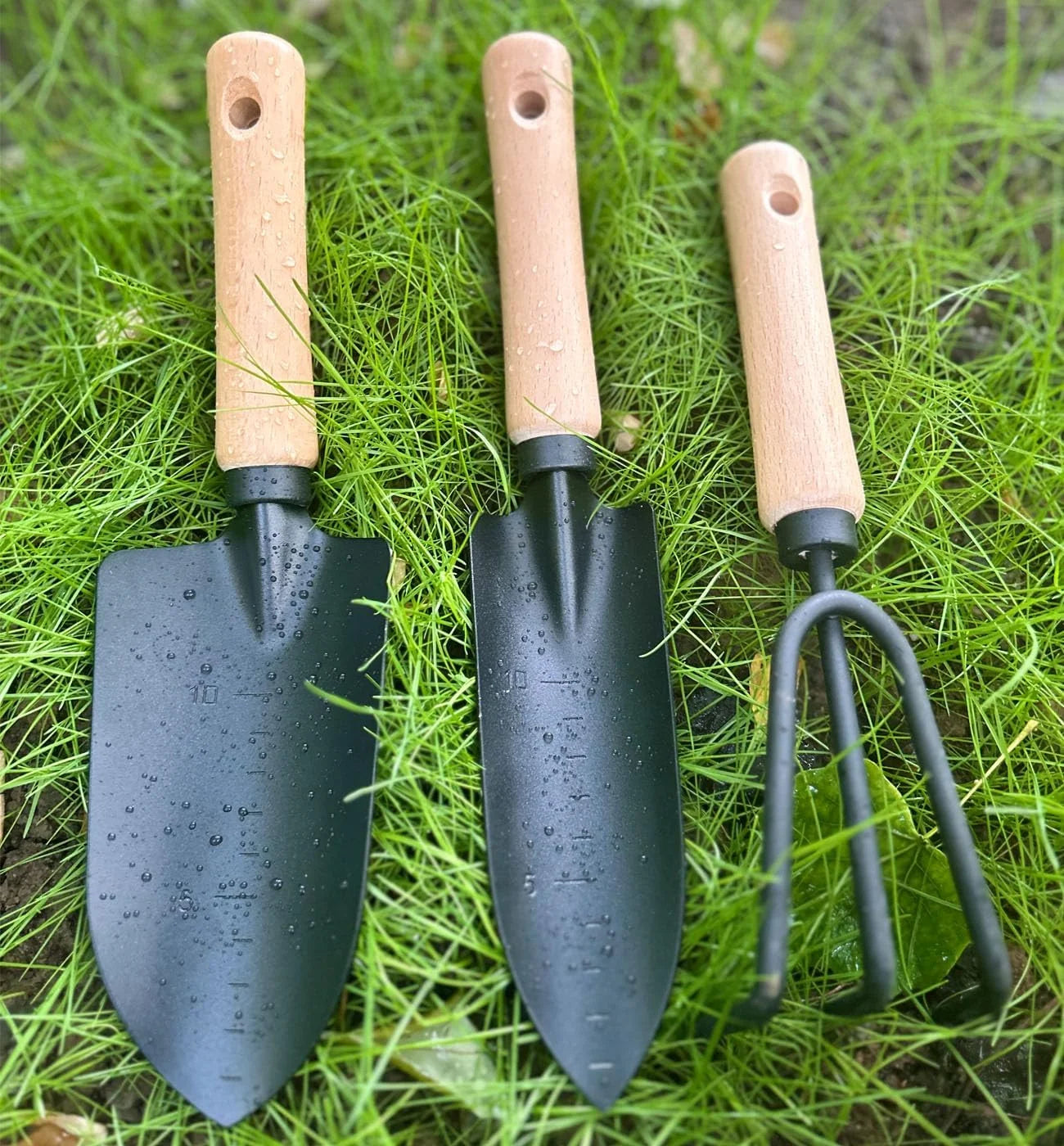 Gardening Tools Set-Garden Trowel, Large Succulent Plant Transplant Trowel Set,3 Pcs Garden Tools Set Tools Gift for Mens and Womens,1 Narrow Shovel,1 Wide Shovel and 1 Garden Rake Tools Set