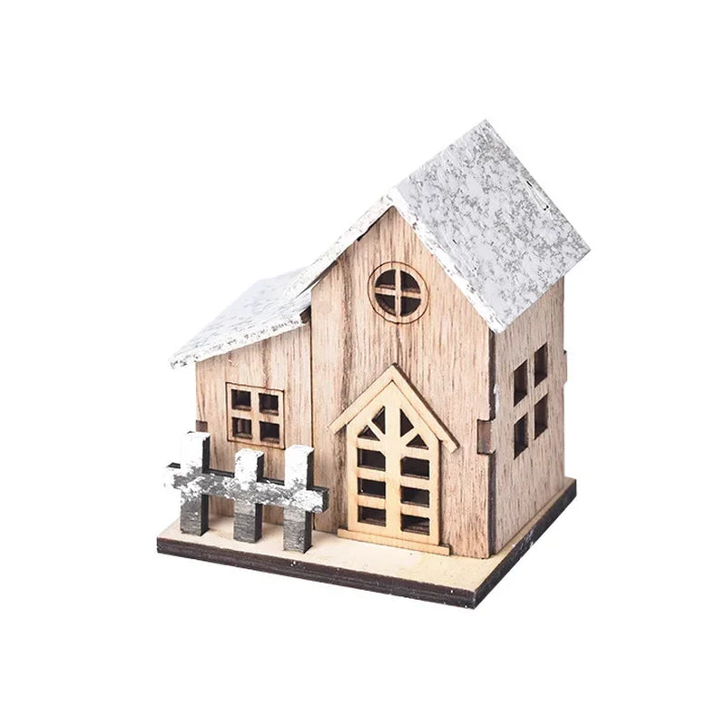 Christmas Decoration Christmas Decoration Light up Chalet LED Wooden Christmas Small House Christmas Tabletop Decoration